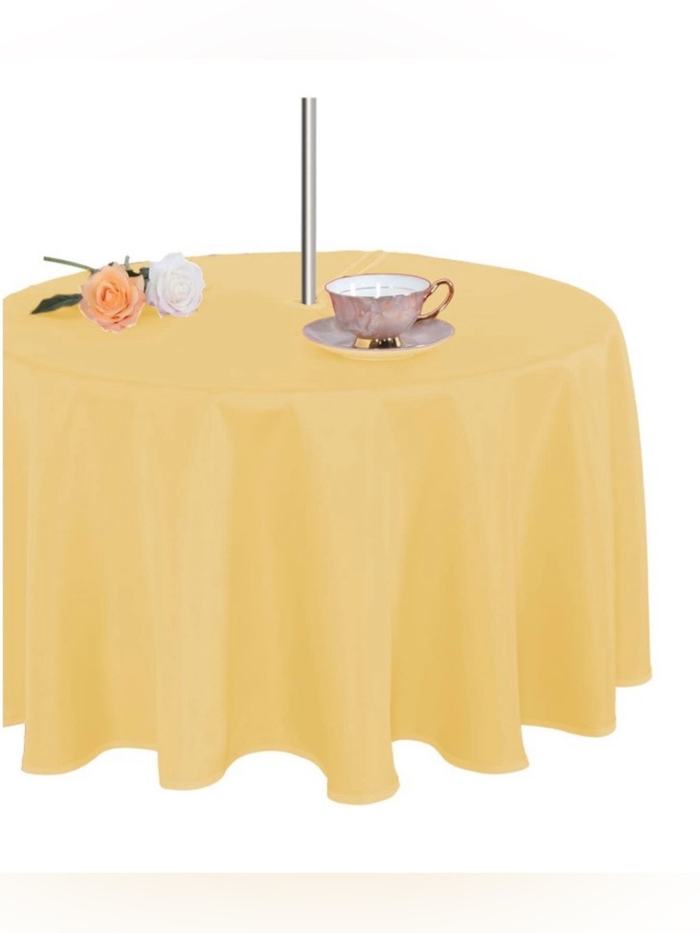 OUTDOOR Tablecloth with Umbrella Hole 54x54” SQUARE - YELLOW